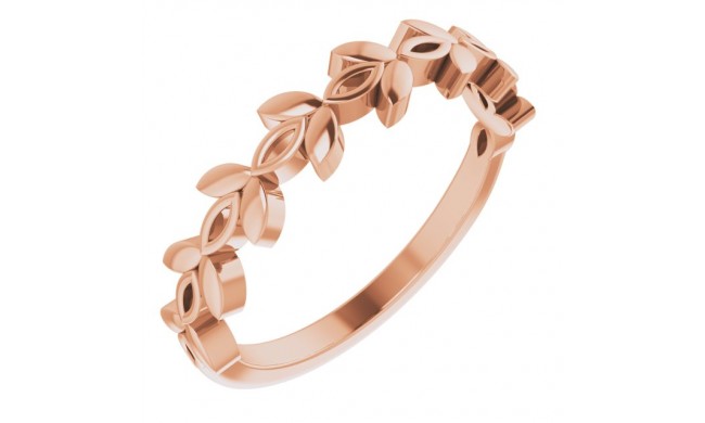 14K Rose Stackable Marquise Design Ring