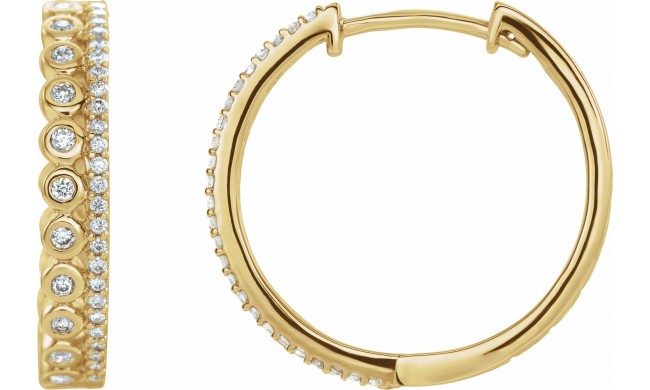 14K Yellow 1/3 CTW Diamond Geometric Hoop Earrings