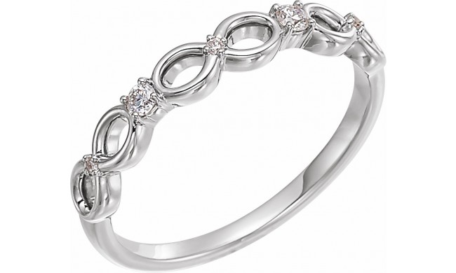 14K White .08 CTW Diamond Infinity-Inspired Ring