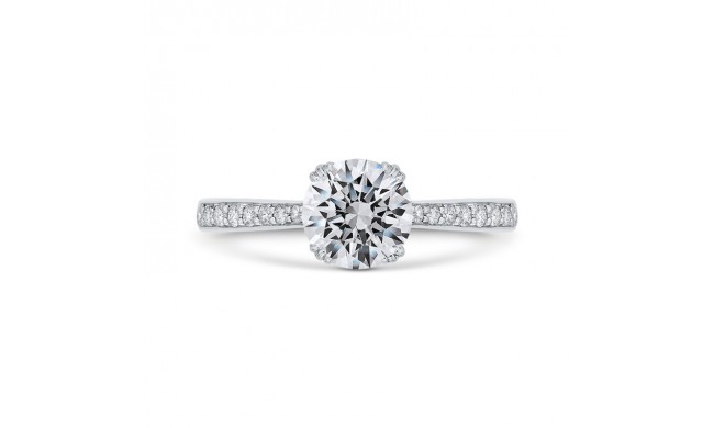 Shah Luxury 14K White Gold Diamond Engagement Ring with Euro Shank (Semi-Mount)