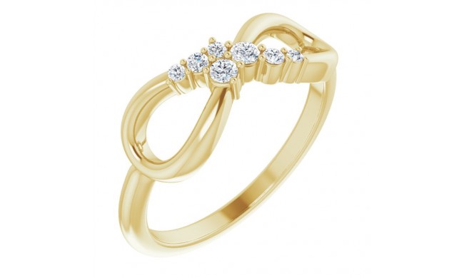 14K Yellow 1/8 CTW Diamond Infinity-Inspired Ring