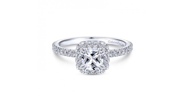 Gabriel & Co. 14k White Gold Contemporary Halo Engagement Ring