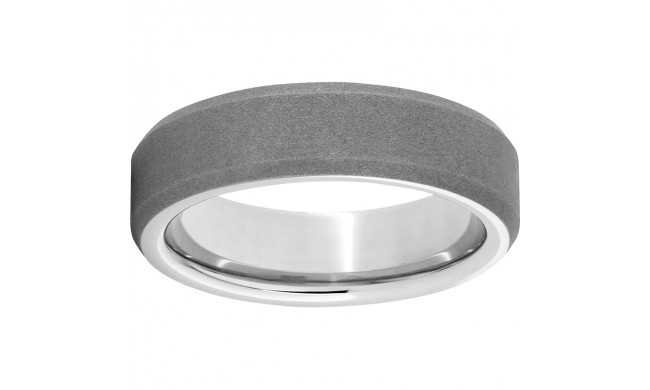 Serinium Beveled Edge Band with Sandblast Finish