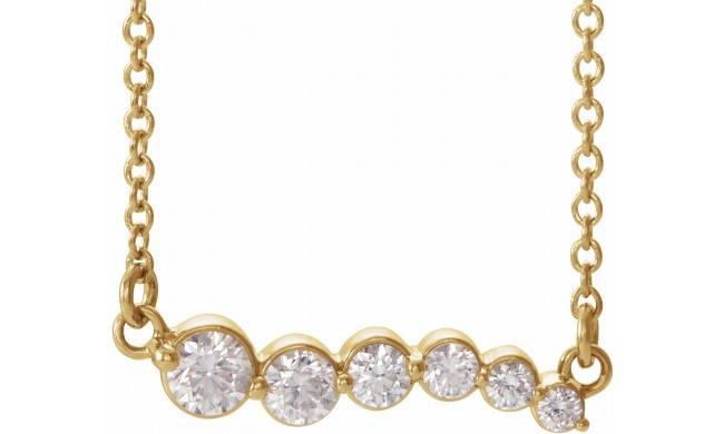 14K Yellow 1/4 CTW Diamond Graduated 18 Necklace