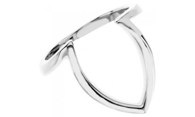 14K White Freeform Ring