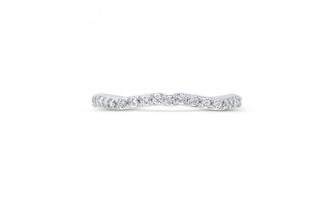 Shah Luxury 14K White Gold Round Diamond Wedding Band