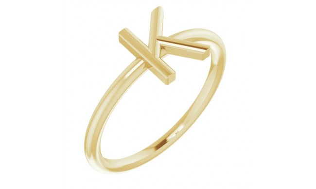 14K Yellow Initial K Ring