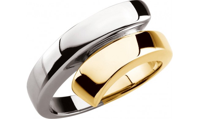 14K Yellow/White Bypass Ring