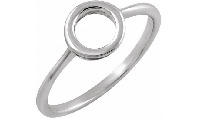 14K White 8 mm Circle Ring