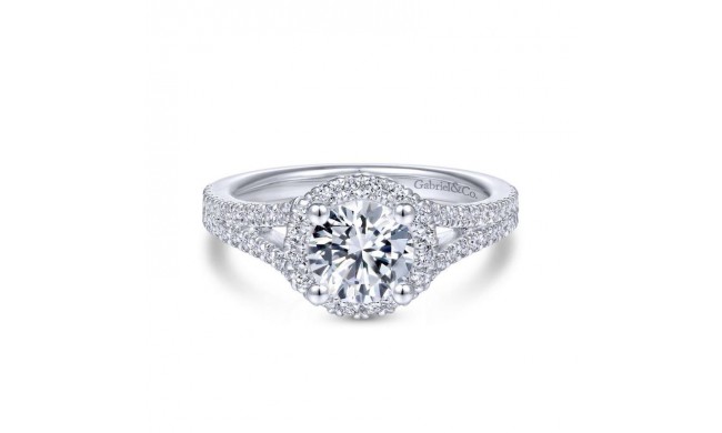 Gabriel & Co. 14k White Gold Contemporary Halo Engagement Ring