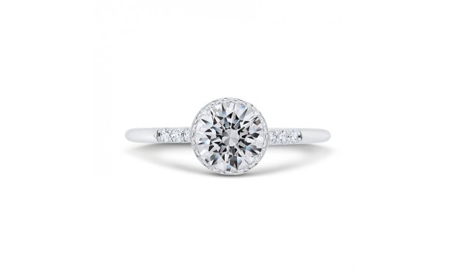 Shah Luxury 14K White Gold Diamond Engagement Ring with Euro Shank (Semi-Mount)