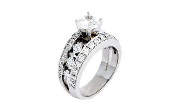 Jewelry Innovations 14K White Gold Semi Mount Engagement Ring