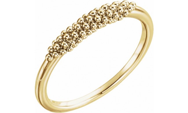 14K Yellow Beaded Ring