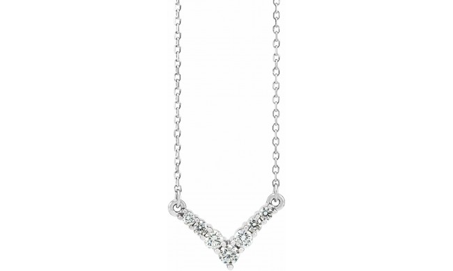 14K White 1/3 CTW Diamond V 16-18 Necklace