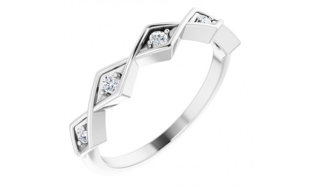 14K White 1/10 CTW Diamond Geometric Anniversary Band