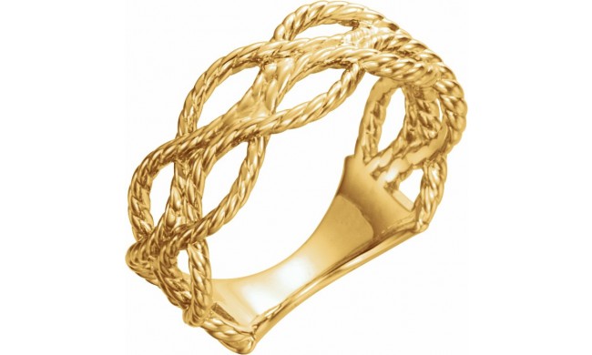 14K Yellow Rope Ring