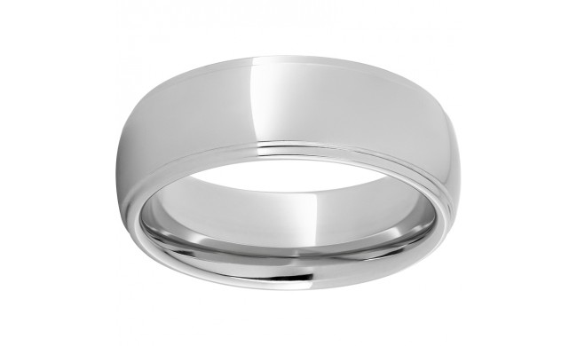 Serinium Domed Band with Grooved Edges and a Polish Finish