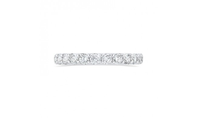 Shah Luxury 14K White Gold Half-Eternity Round Diamond Wedding Band