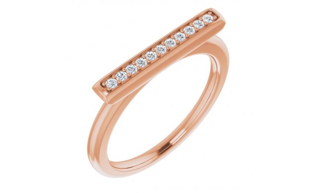 14K Rose 1/10 CTW Diamond Bar Ring