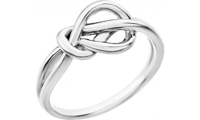 14K White Knot Design Ring