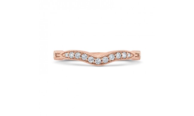 Shah Luxury 14K Rose Gold Round Diamond Wedding Band