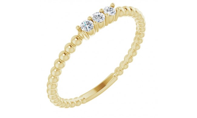 14K Yellow 1/10 CTW Diamond Beaded Ring