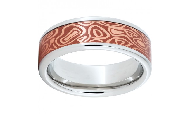 Serinium Pipe Cut Band with Copper Inlay and Journey Laser Engraving