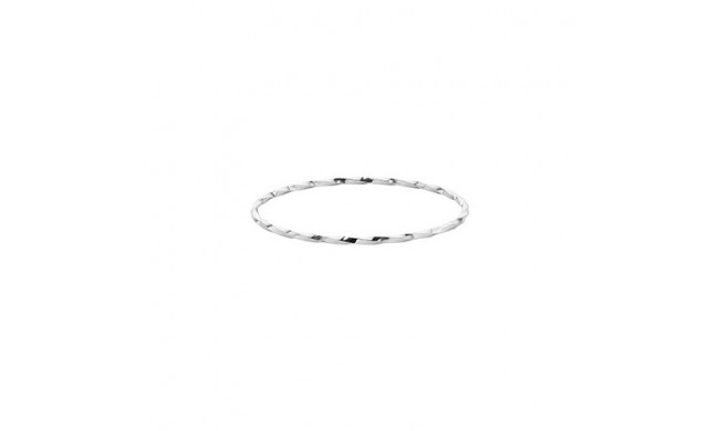 14K White Gold 1.8mm Square Twist Bangle Bracelet