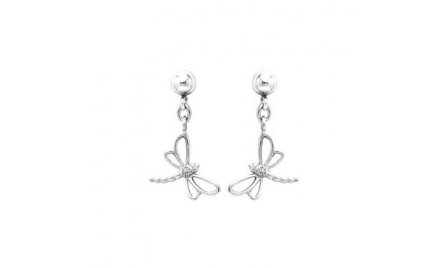 Sterling Silver Diamond Dragonfly earrings