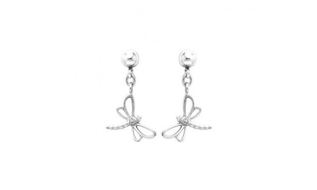 Sterling Silver Diamond Dragonfly earrings