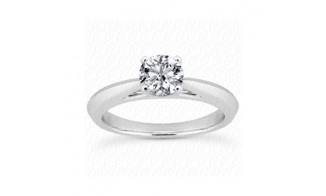 14k White Gold Semi-Mount Solitaire Engagement Ring