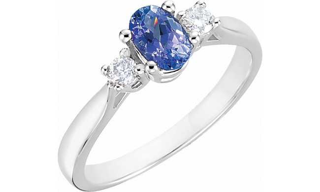 14K White Tanzanite & 1/6 CTW Diamond Ring