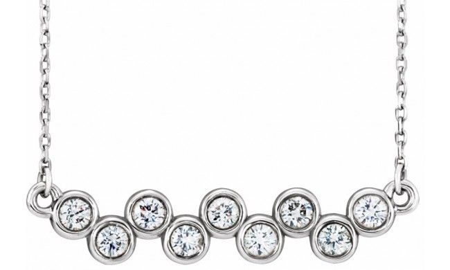 14K White 1/2 CTW Diamond Bezel-Set 16-18 Necklace