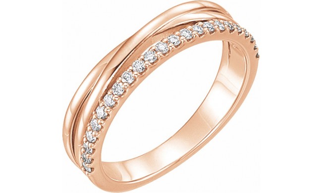 14K Rose 1/4 CTW Diamond Criss-Cross Ring