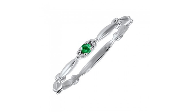 Gems One 10Kt White Gold Emerald (1/20 Ctw) Ring