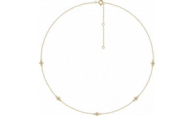 14K Yellow 1/6 CTW Diamond 5-Station 18 Necklace