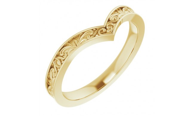 14K Yellow Vintage-Inspired V Ring