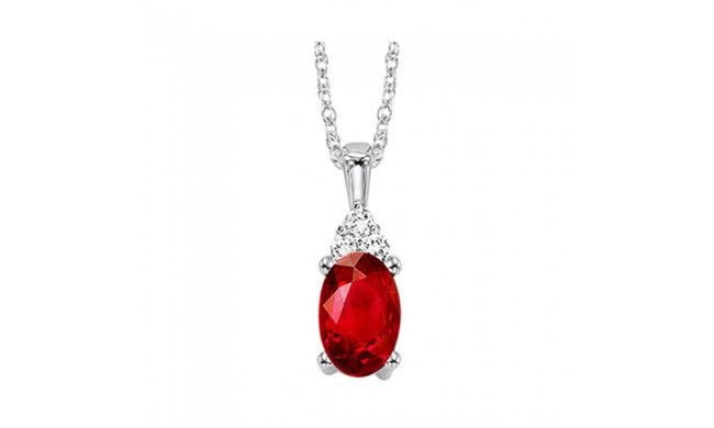 Gems One 10Kt White Gold Diamond (1/50Ctw) & Garnet (1/2 Ctw) Pendant