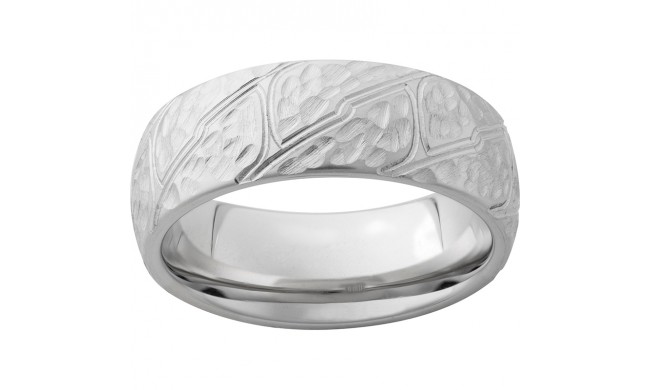 Serinium Domed Band with Spartan Milled Engraving