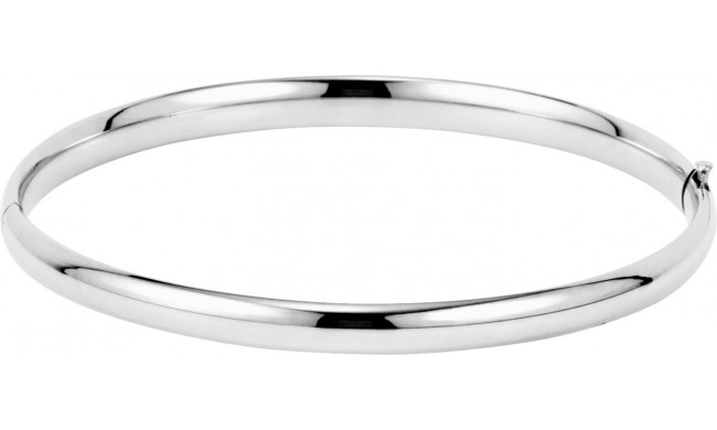 14K White 4.75 mm Hinged Bangle Bracelet