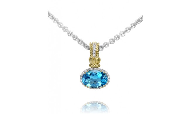 Vahan 14k Gold & Sterling Silver Blue Topaz Pendant