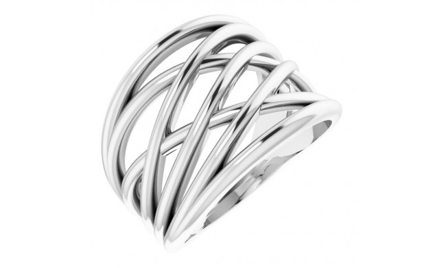 Platinum Criss-Cross Ring