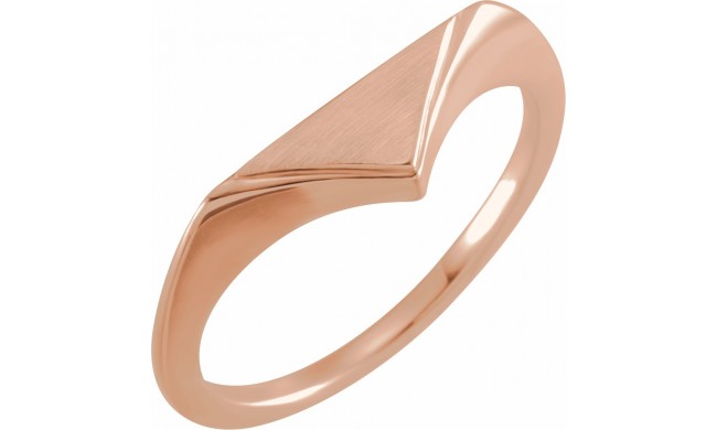 14K Rose 11.5x6 mm Geometric Signet Ring