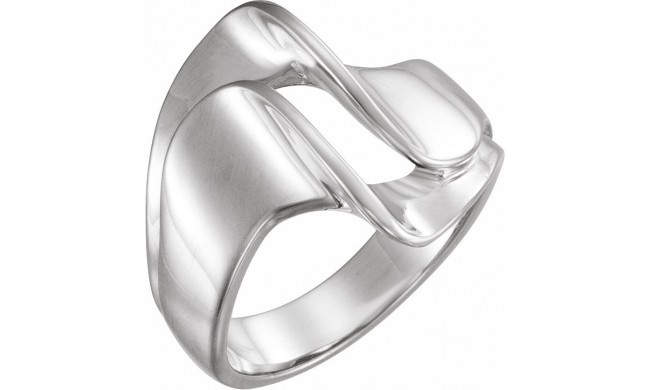 14K White 18 mm Freeform Remount Ring