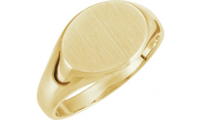 10K Yellow 12x9 mm Oval Signet Ring
