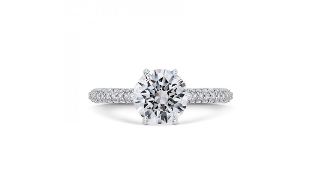 Shah Luxury 14K White Gold Diamond Engagement Ring (Semi-Mount)