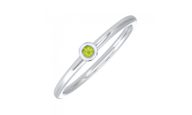 Gems One 10Kt White Gold Peridot (1/20 Ctw) Ring