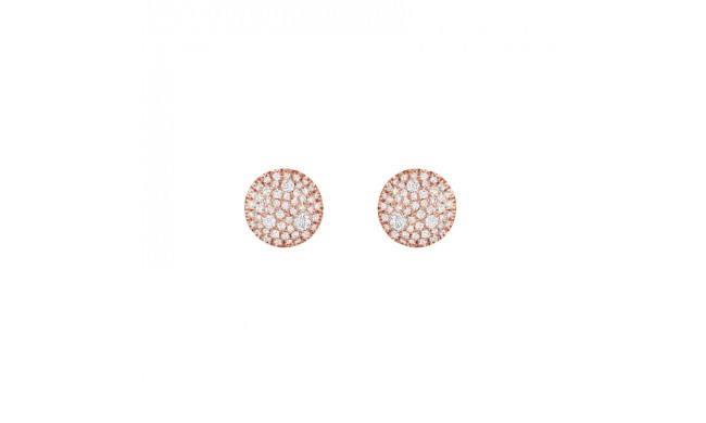 Henri Daussi 18k Rose Gold Diamond Stud Earrings