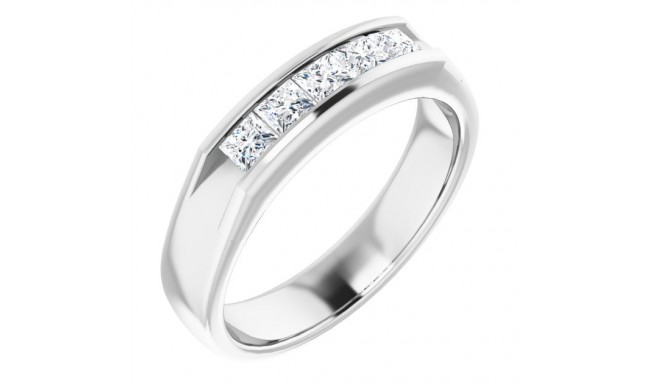 14K White 3/4 CTW Diamond Band