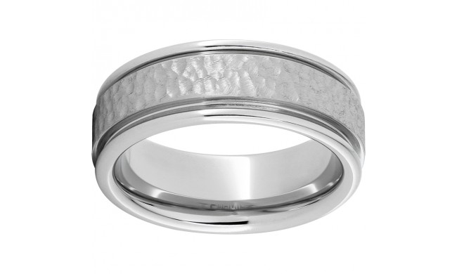 Serinium Rounded Edge Band with Hammered Hand Finish